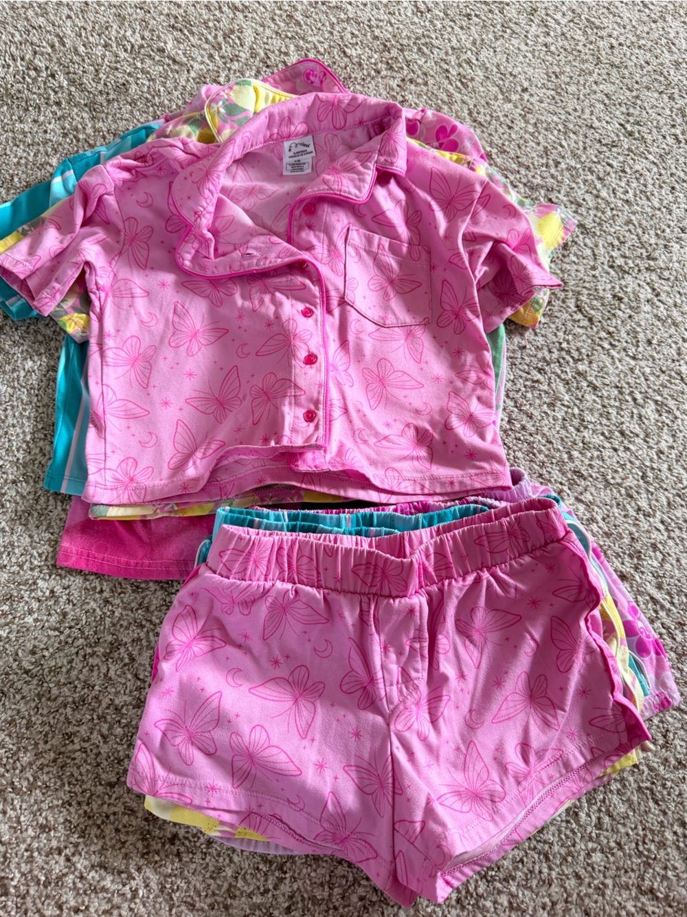 5 pairs Kids Pajama Set - Lightweight Short Sleeve & Shorts